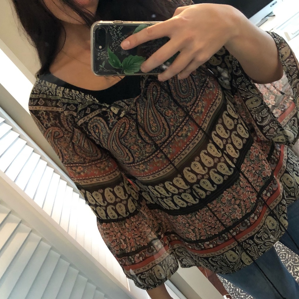 Sheer patterned blouse